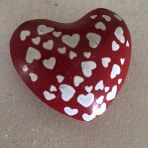 Jingle heart red hand painted